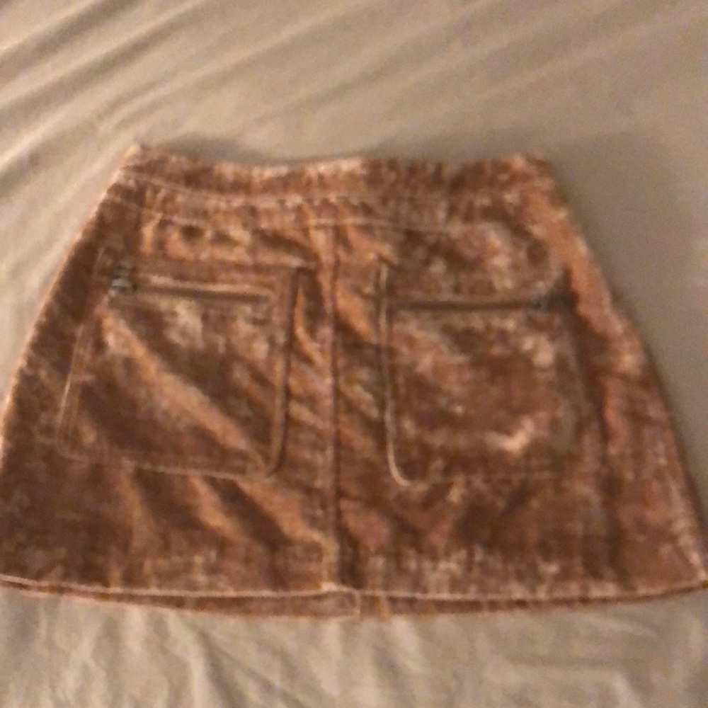 Free People “butternut squash” crush velvet skirt
